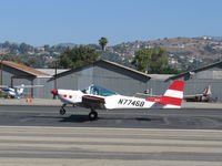 N7746B @ SZP - 1992 Ffa Fleugzeugwerke Altenrhein Ag AS202/18A4 BRAVO, Lycoming AEIO-360 Aerobatic, landing roll Rwy 22. ONLY ONE REGISTERED IN THE USA! return visitor. See more photos. - by Doug Robertson