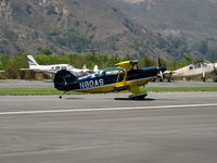 N80AS @ SZP - 1992 Pitts Aerobatics S-2B advanced aerobatics trainer of CP Aviation, Lycoming AEIO-540, taxi off the active - by Doug Robertson