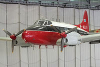 G-ALFU @ EGSU - Former Civil Aviation Flying Unit (CAFU) Dove displayed inside the AirSpace hangar, Duxford - by Chris Hall