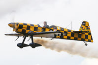 G-IITC @ EGBR - Tom Cassells immaculate Mudry CAP-232 departs streaming smoke at The Real Aeroplane Club's Summer Madness Fly-In, Breighton Airfield, August 2012. - by Malcolm Clarke