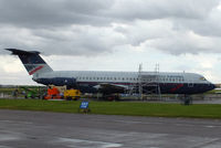 G-AVMU @ EGSU - Undergoing external restoration and located on the flight line at Duxford - by Chris Hall