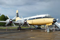 G-AOVT @ EGSU - Entered service with BOAC in 1959, purchased by British Eagle in 1963, bought by the newly-formed Monarch Airlines in May 1969 then leased to Invicta Airlines. Donated to the DAS in 1975 - by Chris Hall