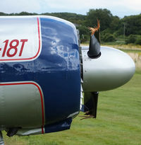 G-VYAK @ EGHP - damaged prop after a recent wheels up landing at Popham Airfield, Hampshire - by Chris Hall