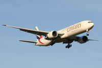 A6-ECS @ EGCC - Emirates Boeing 777-31H(ER) making its first visit to Manchester - by Chris Hall