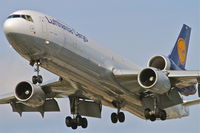 D-ALCF @ ORD - Lufthansa Cargo McDonnell Douglas MD-11F, GEC8230 arriving from Frankfurt International/EDDF, RWY 28 approach KORD.
