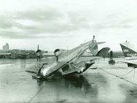N2254V @ KPDX - N2254V damage after the Columbus Day Storm. - by Oregon Historical Society Collection