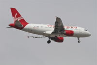 N527VA @ KORD - Virgin America Airbus A319-112 tubular belle, VRD228 arriving from KLAX, RWY 10 approach KORD. - by Mark Kalfas
