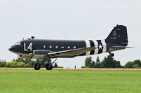 N147DC @ EGBK - 1943 Douglas C-47A, c/n: 19347 displaing at 2012 Sywell Airshow - by Terry Fletcher