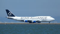 N121UA @ SFO - Taxiing for takeoff from San Francisco. - by Bill Larkins