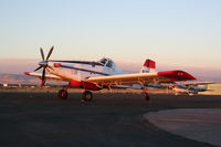 N4219M @ U76 - Western Pilot Service AT-802A parked on the ramp. Smoke from the Trinity fire blows in the background. - by Nick Taylor