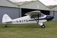 G-BSYG @ EGBR - Piper PA-12 Super Cruiser at The Real Aeroplane Club's Wings & Wheels weekend, Breighton Airfield, September 2012. - by Malcolm Clarke
