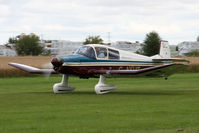 G-AYUT @ EGBR - SAN Jodel DR-1050 Ambassadeur takes to the air at The Real Aeroplane Club's Wings & Wheels weekend, Breighton Airfield, September 2012. - by Malcolm Clarke