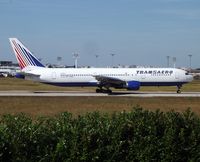 EI-DBG @ LFPO - In 2003, C/N 378 took up her current residency in Russia. Transaero started serving ORY from DVO on 2012-07-28 on a daily basis. Success was almost instant and on Saturdays, 763s substitute to the usual mix of 737-700 and 800. - by Alain Durand