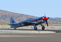 N20SF @ RTS - Dennis Sanders in Sea Fury T Mk 20 Race #8 DREADNOUGHT after morning qualifying run @ on September 11, 2012 at Stead Airport during Reno Air Races - by Steve Nation