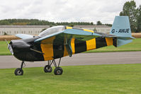 G-AWJE @ EGBR - Slingsby T.66 Nipper 3 at The Real Aeroplane Company's Wings & Wheels weekend, Breighton Airfield, September 2012. - by Malcolm Clarke