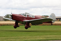 G-AEZJ @ EGBR - Percival P10 Vega Gull at The Real Aeroplane Club's Wings & Wheels weekend, Breighton Airfield, September 2012. - by Malcolm Clarke