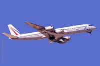 46130 @ KLSV - Jan. 1998 - French AF DC-8 launching from Nellis AFB - by John Meneely