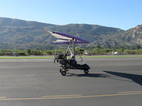 N117RL @ SZP - 1995 Airborne Windsports Pty. Ltd. EDGE, Rotax 528UL DCDI two-stroke two-cylinder 65 Hp pusher, weight-shift control Experimental class, taxi after landing, practically no runway required - by Doug Robertson