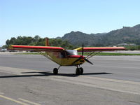 N103ES @ SZP - 2005 Vaillancourt Zenair STOL CH701-SP, Rotax 912 100 Hp, high-lift wing with slats, taxi after STOL landing to hangar. - by Doug Robertson