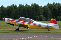SE-XLA @ ESKD - Zlin Z-526F landing at Dala-Järna airfield, Sweden. - by Henk van Capelle
