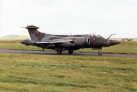 XW527 @ EGQS - Buccaneer S.2B of 12 Squadron taxying to Runway 05 at RAF Lossiemouth in September 1993. - by Peter Nicholson
