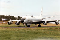 163050 @ EGQS - US Navy's Fleet Electronic Warfare Support Group EC-24A taxying to the active runway at RAF Lossiemouth for an Exerise Solid Stance mission in September 1993. - by Peter Nicholson