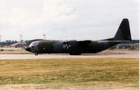 XV303 @ EGQS - Hercules C.3, callsign Romeo Zero Four, of the Lyneham Transport Wing preparing to depart from RAF Lossiemouth in September 1993. - by Peter Nicholson