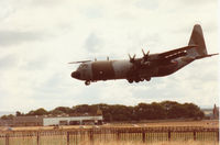 XV217 @ EGQS - Hercules C.3P of the Lyneham Transport Wing on final approach to Runway 05 at RAF Lossiemouth in September 1993. - by Peter Nicholson