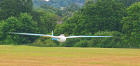 BGA260 - The late Rodi Morgan's Rhonsperber landing at Southdown Gliding Club. Sussex - by David Nicholls