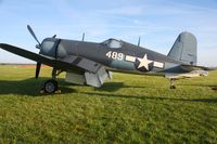 N209TW @ I74 - Dawn in the grass at Urbana, Ohio.  B-25 Gathering and Doolittle Reunion. - by Bob Simmermon