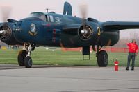 N9643C @ I74 - Dawn startup at Urbana, Ohio during the B-25 Gathering and Doolittle Reunion. - by Bob Simmermon