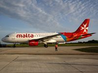 9H-AEN - New branding and colors for Airmalta. First A320 Aircraft arrived at 4.15pm and gave an air display prior to landing during the Malta International Airshow 2012 before operating first commercial flight to St Petersburg. - by Ray B Pace