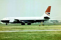 G-ARRA @ EGLL - Boeing 707-436 [18411] (British Airways) Heathrow~G 01/07/1975. Taken from a slide. - by Ray Barber