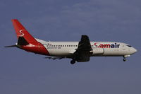 OM-SAA @ LMML - B737-400 OM-SAA of Samair on final approach at Malta. - by Raymond Zammit