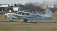 N2135J @ KAXN - Mooney M20S taxiing to runway 31 for departure. - by Kreg Anderson