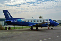 LX-SKS @ EBKT - Embraer Emb-110P1 Bandeirante [110381] (Sky Service) Wevelgem~OO 18/08/2002 - by Ray Barber