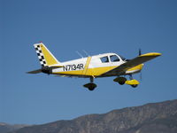N7134R @ SZP - 1966 Piper PA-28-140 CHEROKEE, Lycoming O-320-E2A 150 Hp, takeoff climb Rwy 04-have a good trip home on a gusty headwind day, Sam! - by Doug Robertson