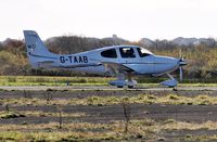 G-TAAB @ EGFH - Visiting Cirrus SR22 GTS operated by Denham Airfield based TAA flying school. - by Roger Winser