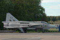 37-31 @ ESKN - Saab AJ37 Viggen parked on the platform of Skavsta airport, Nyköping, Sweden. At the time it was used by the Gripen technical school located at the airport. - by Henk van Capelle