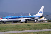 PH-BXA @ LEBL - Lining up rwy 20 for departure with additional 'www.klm.com / the world is just a click away!' titles - by Shunn311