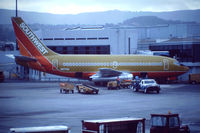 N87SW @ SFO - Scanned from original slide- seen at SFO mid-May 1991 - by Neil Henry