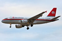 EI-DEZ @ EGKK - Meridiana's 2000 Airbus A319-112, c/n: 1283 landing at Gatwick - by Terry Fletcher