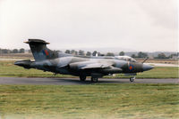 XW530 @ EGQS - Buccaneer S.2B of 12 Squadron taxying to Runway 05 at RAF Lossiemouth in September 1993. - by Peter Nicholson