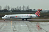 EI-EXI @ EGGW - 2003 Boeing 717-2BL, c/n: 55174 of Volotea with Soccer Charter at Luton - by Terry Fletcher