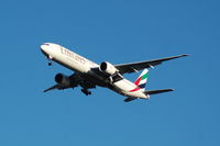 A6-EGG @ EGCC - A6-EGG Emirates Boeing 777-31H (ER) on approach to Manchester Airport. - by David Burrell