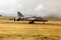 XX331 @ EGQS - Hawk T.1A of 100 Squadron at RAF Leeming waiting for clearance to join Runway 23 at RAF Lossiemouth in September 1993 on an Exercise Solid Stance mission . - by Peter Nicholson