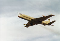 XV227 @ EGQS - Nimrod MR.2, callsign Two Bravo India, of the Kinloss Maritime Wing on overshoot of Runway 23 at RAF Lossiemouth in the Summer of 1997. - by Peter Nicholson