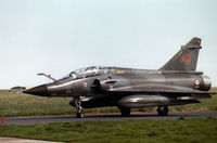 354 @ EGQS - Mirage 2000N, callsign French Air Force 4210 Alpha, of EC 02.004 taxying to Runway 05 at RAF Lossiemouth in the Summer of 1997. - by Peter Nicholson