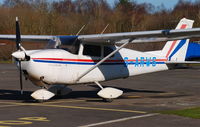 G-ARWS @ EGLK - Cessna 175 visiting Blackbushe on 9th February 2008 - by Michael J Duffield