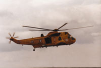 XZ596 @ EGQS - Sea King HAR.3 of 202 Squadron on a training exercise in the Moray Firth near RAF Lossiemouth in the Summer of 1984. - by Peter Nicholson